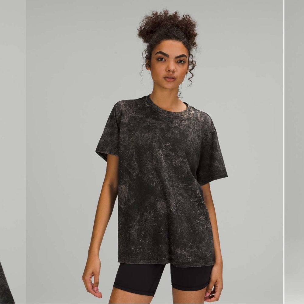 Lululemon All Yours Tee - Cloudy Wash Black - Size 10